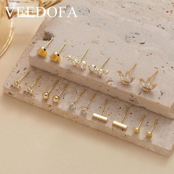 🆕 Women Gold Small Hoop Earrings Trendy Chunky Multiple Piercing Jewelry Gift - Picture 7 of 7